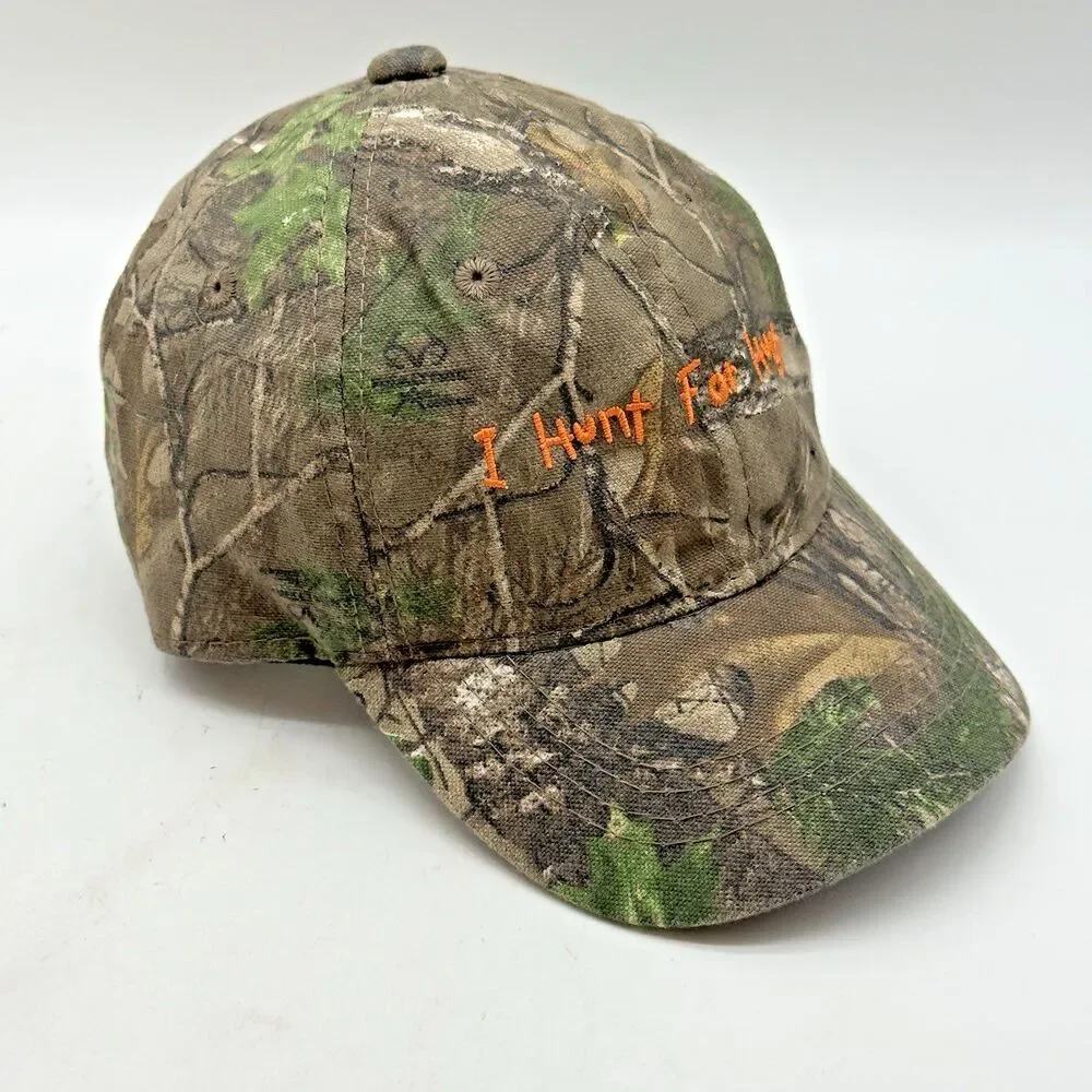 Cabela's Realtree Camouflage I Hunt For Hugs Toddler Ball Cap Elastic Back Hat